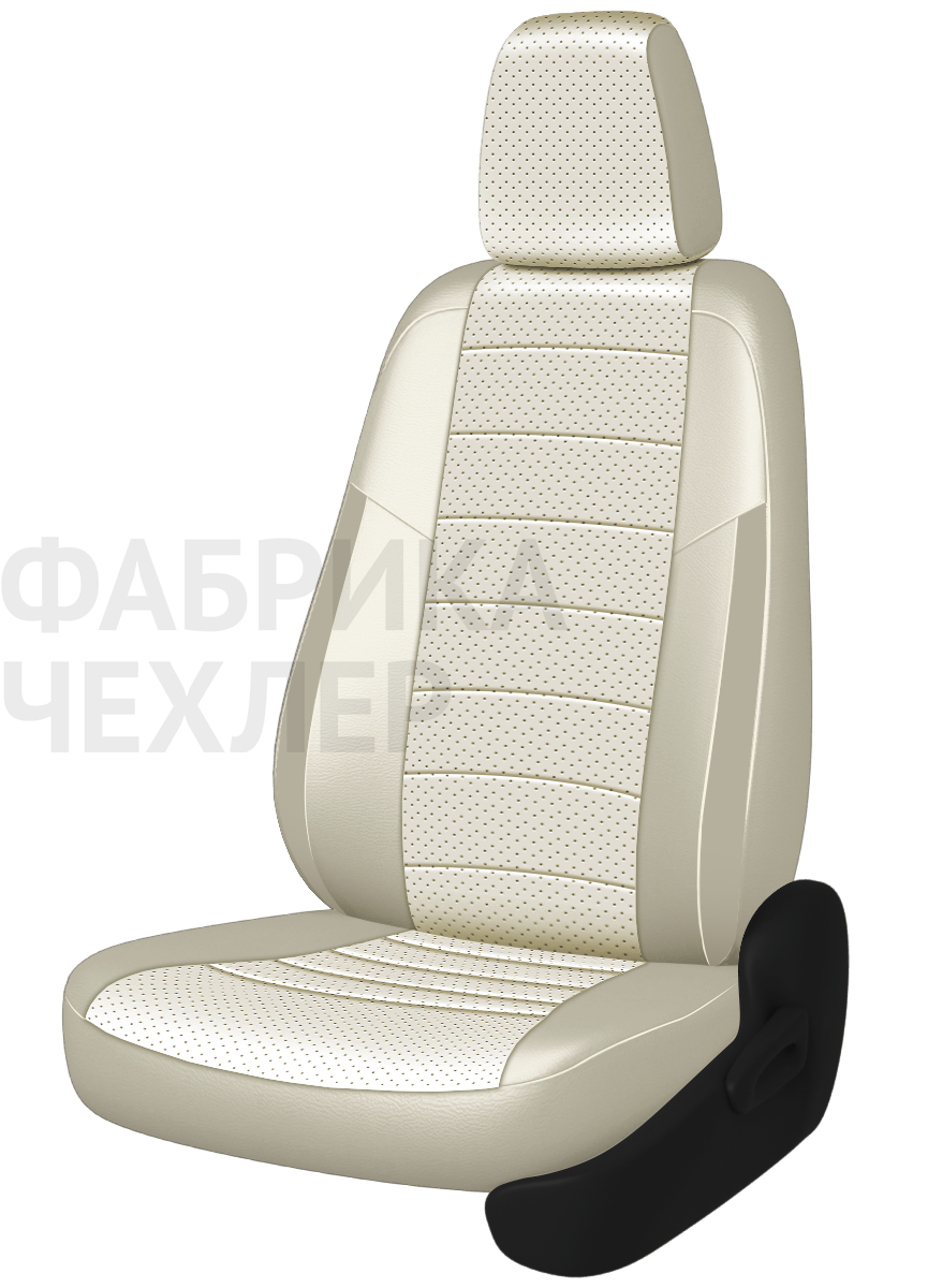 Авточехлы на KIA SPORTEGE II  2004-2009 джип, 5d Кожаный салон . Пассаж. сид. складное Задн. спин. и сид. 40/60+ подлок. ( молния), 5-подгол.(средний (КМПКМ)