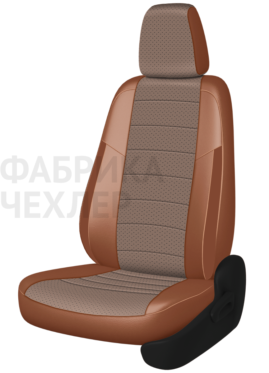 Авточехлы на SKODA SUPERB II  2008-2015  B6 седан Active, Ambition.  Задняя спин. 40/60, сид. единое, зад подлок., 5 подгол. +2 надкрыльника (КППФС)