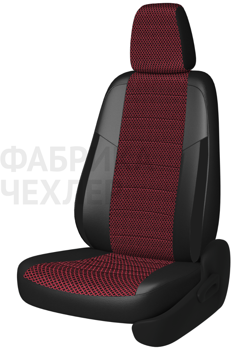 Авточехлы на SKODA SUPERB III  2015-н.в.  B8 седан Задняя спин. 40/60+подлок.(молния), сид. единое, 5 подгол.,2 надкрыльника , во всех сидениях подкол (КРЖЧР)